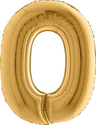 Produktbild von Karaloon goldener Ballon Zahl 0 aus aluminiumbeschichteter Folie