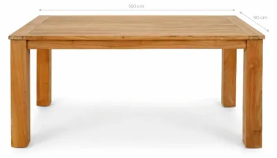 Produktbild von Esstisch Teakholz Nelson 160x90x75 cm, rechteckiger Massivholz Gartentisch