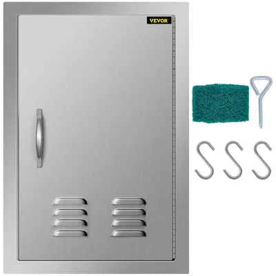 Produktbild von VEVOR 35.5x50.8 cm Kamintür Vertikal BBQ Island Tür mit 1 Edelstahl Inspektionstür Eintürige Putztür Inspection Door BBQ Tür mit Entlüftung