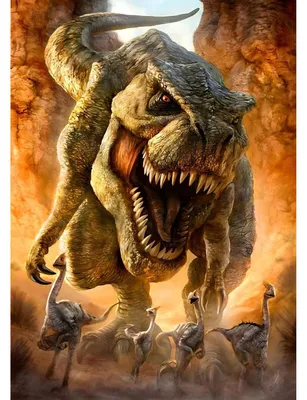 Productafbeelding van Diamantverfset Tiranosaurus Rex, ronde steentjes, 30x40 cm