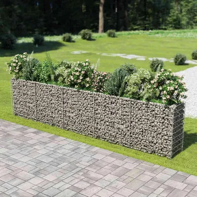 Image de vidaXL Gabion haut-plateau Acier galvanisé 450×50×100 cm