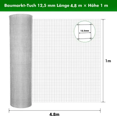 Produktbild von Drahtzaun Gitter - Volierendraht 4,8 m x 1 m - Schweres Metallgeflecht - Gartenzaun - Gemüseschutz - Geflügelzaun