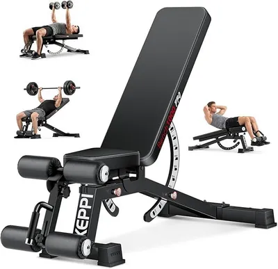 Produktbild von Hantelbank Verstellbar, mit 600 kg Kapazität, Schrägbank & Flachbank für Heim-Fitness, Multifunktionale Trainingsbank für Bankdrücken, Krafttraining und Ganzkörper Workouts - Bench1000 Pro