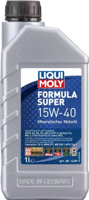 Produktbild von LIQUI MOLY Formula Super für 15W-40 1 Liter Motoröl Motorenöl Mineralisch ALLISON C4 MIL-L-2104 E MIL-L-46152 D VDS CATERPILLAR TO-2 MAN 271 228.1 Öl