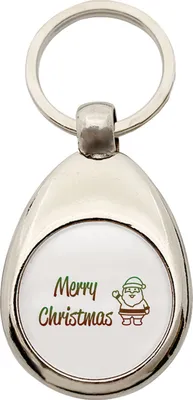 Produktbild von Huuraa Schlüsselanhänger Merry Christmas Weihnachtsmann Metall Schlüsselring Einkaufswagenchip Geschenkidee