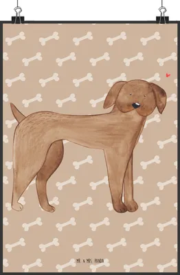 Produktbild von Mr. & Mrs. Panda Bild Hund Dogge DIN A0 - Hundeglück - Geschenk, Hunde, kunstposter, drucke, Wandbild, Sprüche, Süß, Herz, wanddeko, kunstdruck poster
