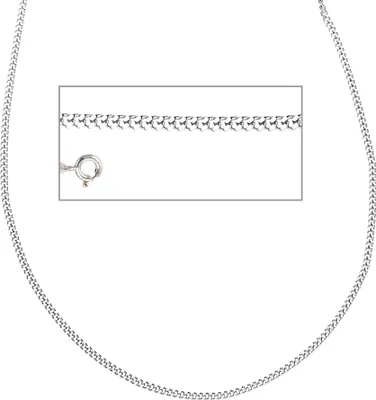 Produktbild von JOBO Panzerkette 925 Sterling Silber rhodiniert 38 cm Halskette Kette Federring