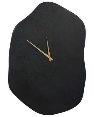 Produktbild von BELIANI Wanduhr Schwarz aus Aluminium 64 x 44 cm Asymmetrische Form Schwarze Zeiger Ohne Ziffern Wohnaccessoires Dekoration für Wohnzimmer