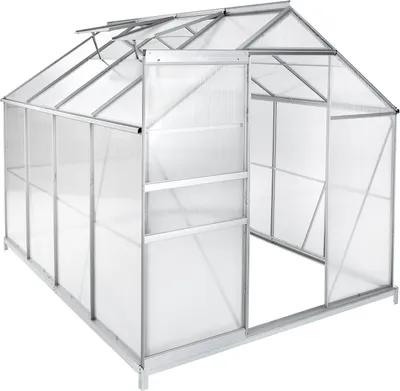 Immagine prodotto di Serra in alluminio - Serra per piante - Protegge le piante - Con fondamenta - 250 x 185 cm - Trasparente