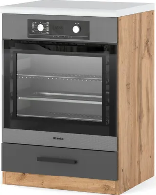 Zdjęcie produktu dla Szafka Kuchenna Stojąca Piekarnik Z Blatem Modułowa 60Cm Blande Wotan Szary