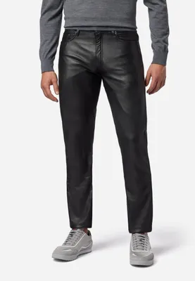 Produktbild von Herren Lederhose Lederjeans RICANO No. 3 TR Jeans – Schwarz / 33