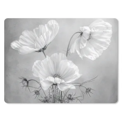 Produktbild von MuchoWow® Mauspad Mousepad Stilleben - Blumen - Schwarz und weiß - Mohn - Botanisch 40x30 cm - Mousepads - Maus Mat - Pad - Mausunterlage - Anti Rutsch