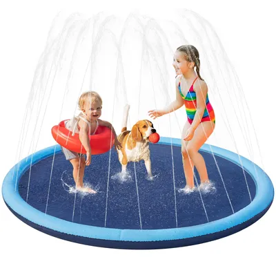 Produktbild von Yaheetech Hundepool 170cm, Faltbarer Splash Sprinkler Pad, 0.58mm Verdickt Wasse