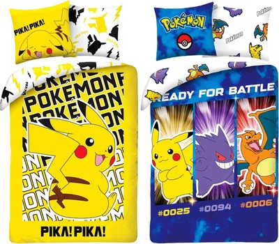 Produktbild von Pokemon Pikachu - 2 x Fan-Bettwäsche-Set, 135x200 & 80x80