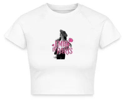 Produktbild von Spreadshirt Emily In Paris Emily Logo Mit Rosen Crop Top, XXL, Weiß