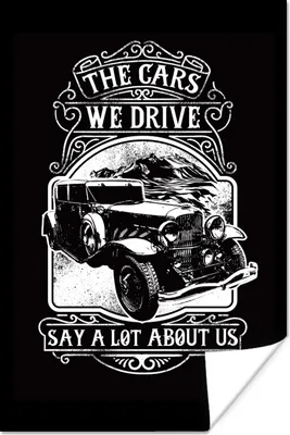 Produktbild von MuchoWow® Poster Mancave - Auto - Retro - Zitat 80x120 cm - Papierdruck