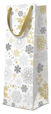 Produktbild von Paw Papiertüte mit Schneeflocken 12x10x37cm für Geschenke