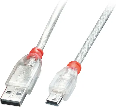 Obrázek produktu pro LINDY USB 2.0 Kabel Typ A/Mini-B transparent M/M 1m