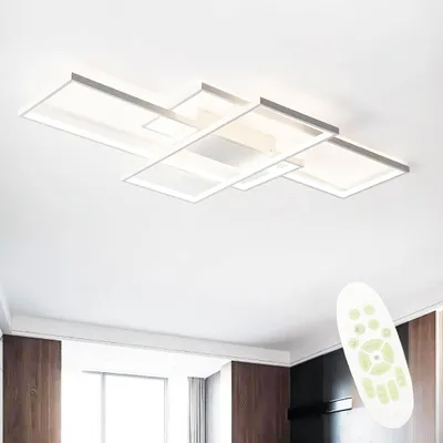 Produktbild von Diossad Dimmbar Deckenleuchte LED Mit Fernbedienung,Rechteckig Leuchten Deckenlampe Mit Memory Funktion,2700K-6500K Warm Natur Kalt Weiß Deckenpanel Für Schlafzimmer Wohnzimmer Küche Schmücken