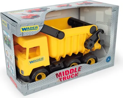 Produktbild von MIDDLE TRUCKKipper gelb-schwarz im Schaukarton