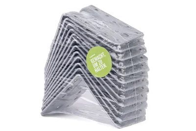 Immagine prodotto di Alberts 330514 Connettore angolare per carichi pesanti con bordino, zincato sendzimir, 90 x 90 x 65 mm, set da 12