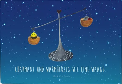 Produktbild von Mr. & Mrs. Panda Schneidebrett Sternzeichen Waage - Sternenhimmel Blau - Geschenk, Marienkäfer, Vesperplatte, Servierplatte, Hummel, Gleichgewicht, Hackbrett, Biene