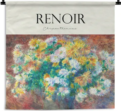 Produktbild von MuchoWow® Wandteppich Wandbehang Kunst - Blumen - Renoir 150x150 cm Tapisserie Dekoration Wandtuch - Wohnaccessoires - Modernes