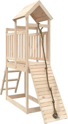 Produktbild von vidaXL Spielturm mit Kletterwand Massivholz Kiefer