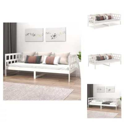 Obrázek produktu pro vidaXL Denní postel bílá masiv borovice 80x200 cm - Postele a válendy