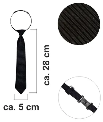 Produktbild von Kinderkrawatte vorgebunden festlich 28–36 cm für Hochzeit Kommunion Jugendweihe - schwarz 28 cm