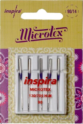 Obrázek produktu pro Jehly Inspira Pfaff, Husqvarna 620104396 microtex - 90 - 5 ks