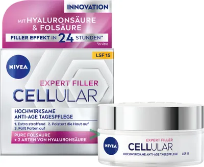 Produktbild von Nivea Expert Filler Cellular Anti-Age Tagescreme 6er Pack (6x50ml) + usy Block
