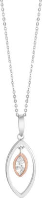 Produktbild von Zeeme Basic Anhänger mit Kette 925/- Sterling Silber 42/45cm weiß Zirkonia weiß 500245415