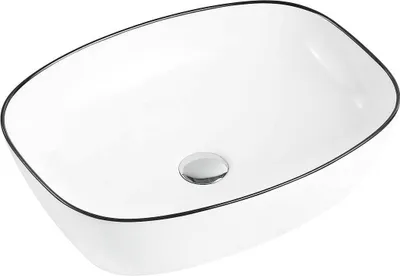 Image de Mexen Lita lavabo à poser 49 x 37 cm, blanc/noir - 22124907