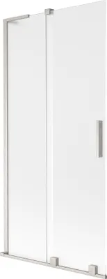 Produktbild von Mexen Velar L Badewannenabtrennung 2-flügelig verschiebbar 95 x 150 cm, mattiert, gebürsteter Nickel - 896-095-003-31-97