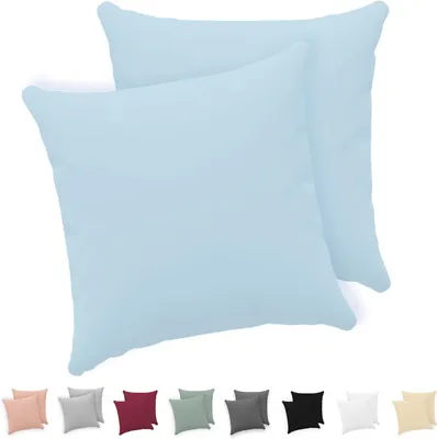 Produktbild von Kissenbezug 80x80 (Set aus 2) - 100% Baumwolljersey, 150 GSM - 80x80 - Kissenbezug 80x80 - Kissenbezug mit Reißverschluss -