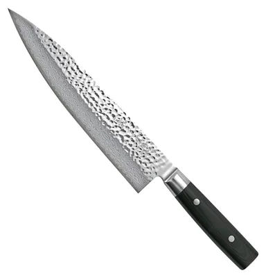 Image de Couteau de chef Yaxell Zen 24 cm - Acier damassé inoxydable 37 plis - Manche en Micarta.