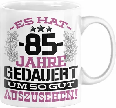 Produktbild von 85. Geburtstag Lustig Geschenk Männer Frauen Geschenkidee zum 85er Mann Frau Es Hat 85 Jahre Gedauert Um So Gut Auszusehen Mutter Vater (Weiß)