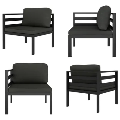 Immagine prodotto di vidaXL Divano componibile angolare 1 pz. con cuscini alluminio antracite - Divano angolare - Divani angolari - Divano angolare componibile - Divano angolare componibile