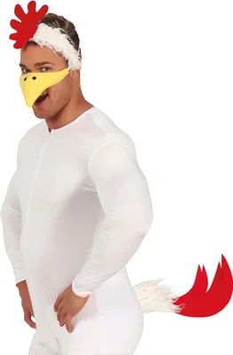 Immagine prodotto di Animale gallo costume set carnevale colorato gioielli coda copricapo becco