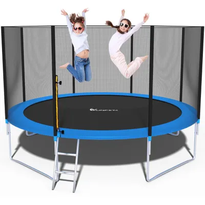 Zdjęcie produktu dla Trampolina ogrodowa dla dzieci 13FT 404cm FUNFIT z siatką zewnętrzną i drabinką