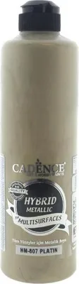 Produktbild von Cadence Acrylfarbe metallic 500 ml platin - Hybridfarbe für Hobby