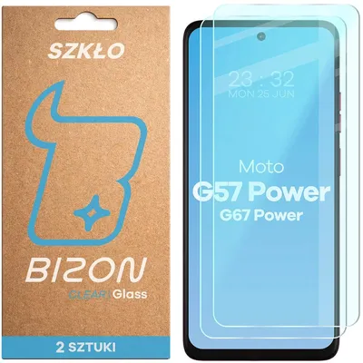 Produktbild von 2x Gehärtetes Glas für Motorola Moto G57 Power / G67 Power, Bizon Glass Clear Duo