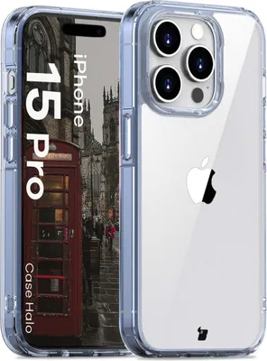Produktbild von Bizon Case Halo für iPhone 15 Pro, Transparent Blau
