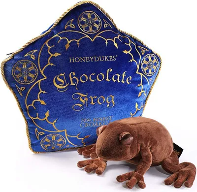 Immagine prodotto di Rana di cioccolato in peluche, con cuscino incluso
