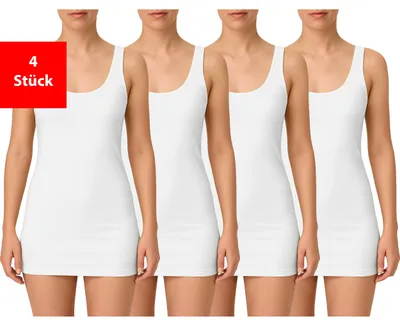 Produktbild von Unterhemd Damen Achseltop aus 100 % Baumwolle im praktischen 2er & 4er Pack - Weiß 44/46 4er