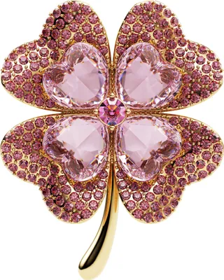Immagine prodotto di PINETTI Spilla a forma di trifoglio rosa con zirconi