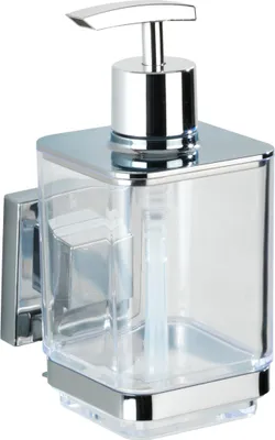 Produktbild von WENKO Seifen Spender Dosierer QUADRO Flüssig ohne bohren Bad WC 330 ml