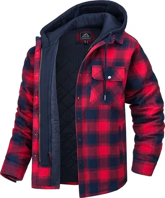 ASKSA Herren Winter Hemdjacke Rot XL