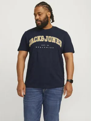 Produktbild von Jack & Jones Caleb Varsity Plus Kurzarm-t-shirt Blau 4XL Herren Blau 4XL